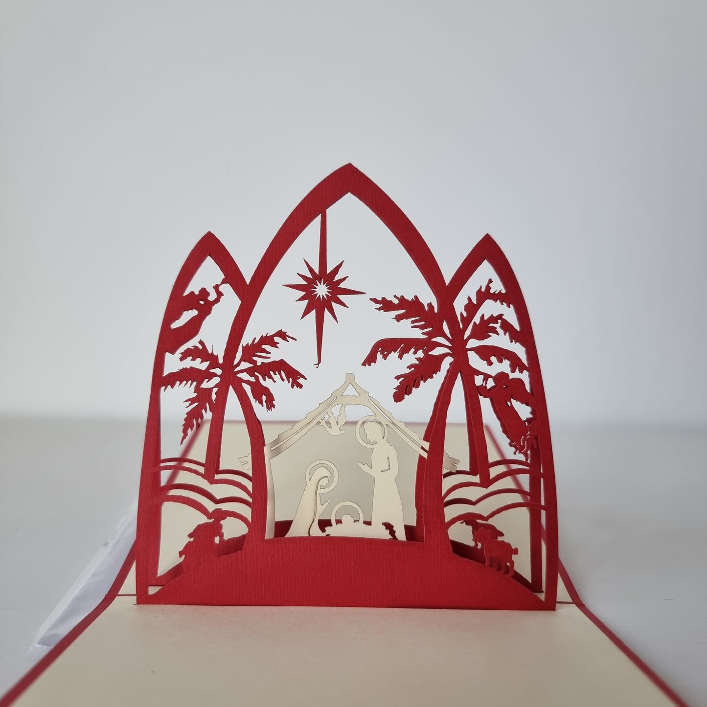 Nativity Scene Under Palm Trees