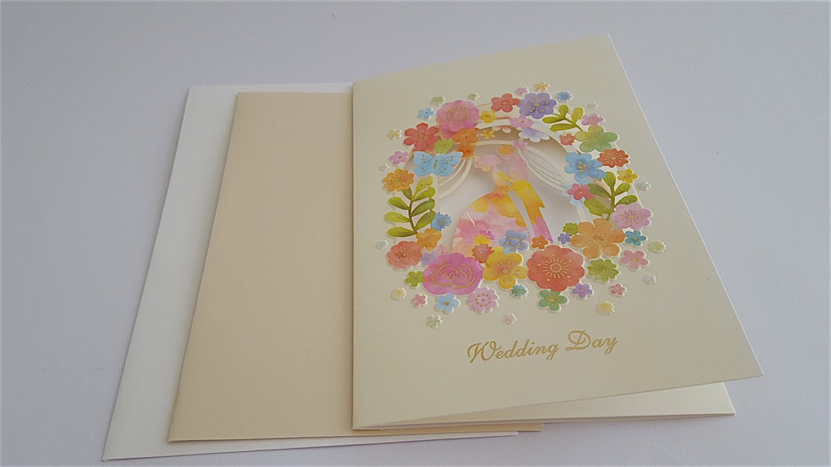 Wedding Invitation - Colourful Floral Man and Woman