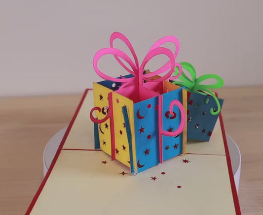 Double Birthday Boxes with Ribbon